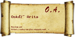 Oskó Arita névjegykártya