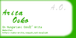arita osko business card